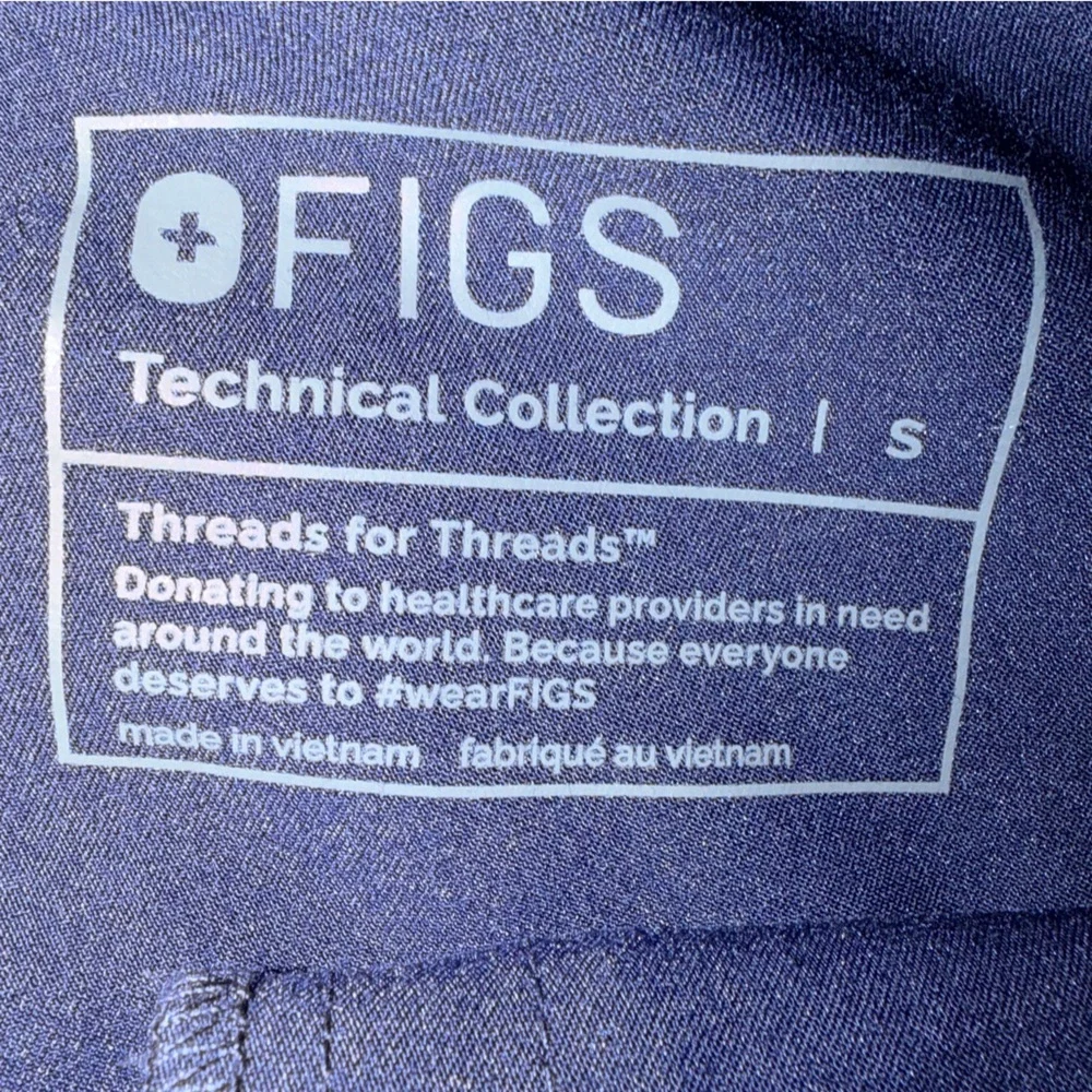 FIGS Technical Collection Scrub Pants Women's Small‎ Navy Drawstring Stretch